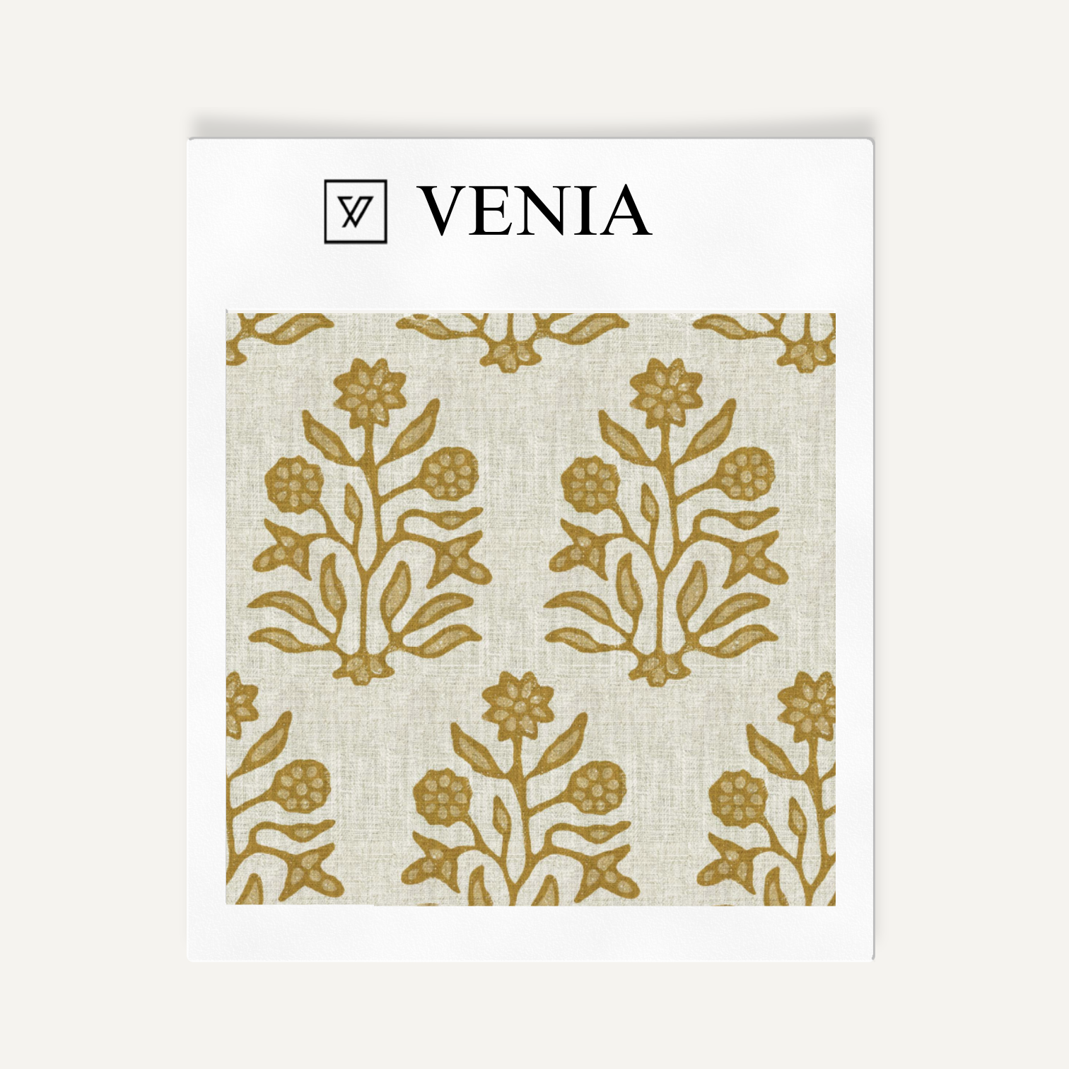 Yellow ochre artisan impressions upholstery fabric swatch by Venia Home