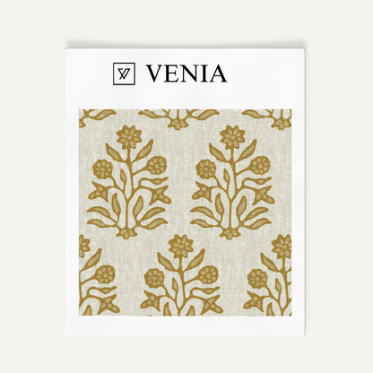 Yellow ochre artisan impressions upholstery fabric swatch by Venia Home