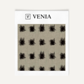 Taupe and black atelier dot upholstery fabric swatch by Venia Home