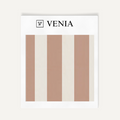 Ivory and blush atelier stripe velvet upholstery fabric swatch by Venia Home
