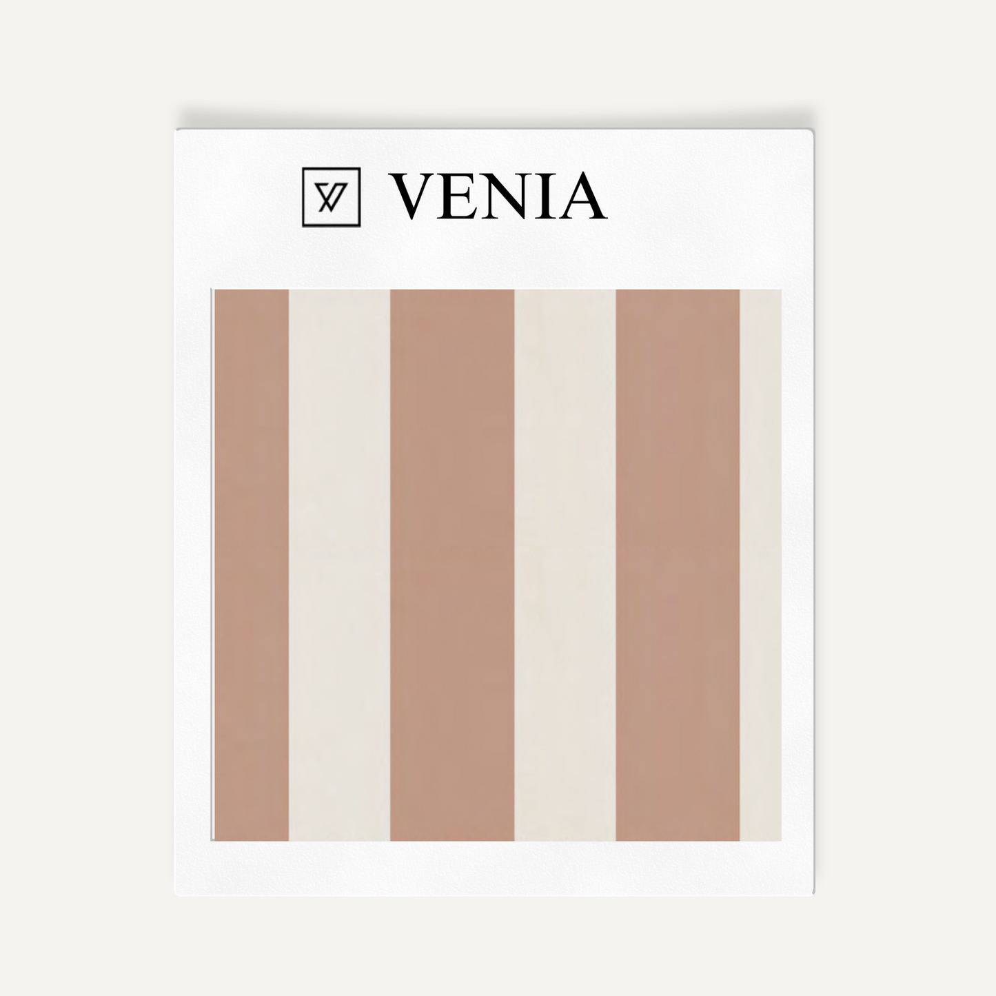 Ivory and blush atelier stripe velvet upholstery fabric swatch by Venia Home