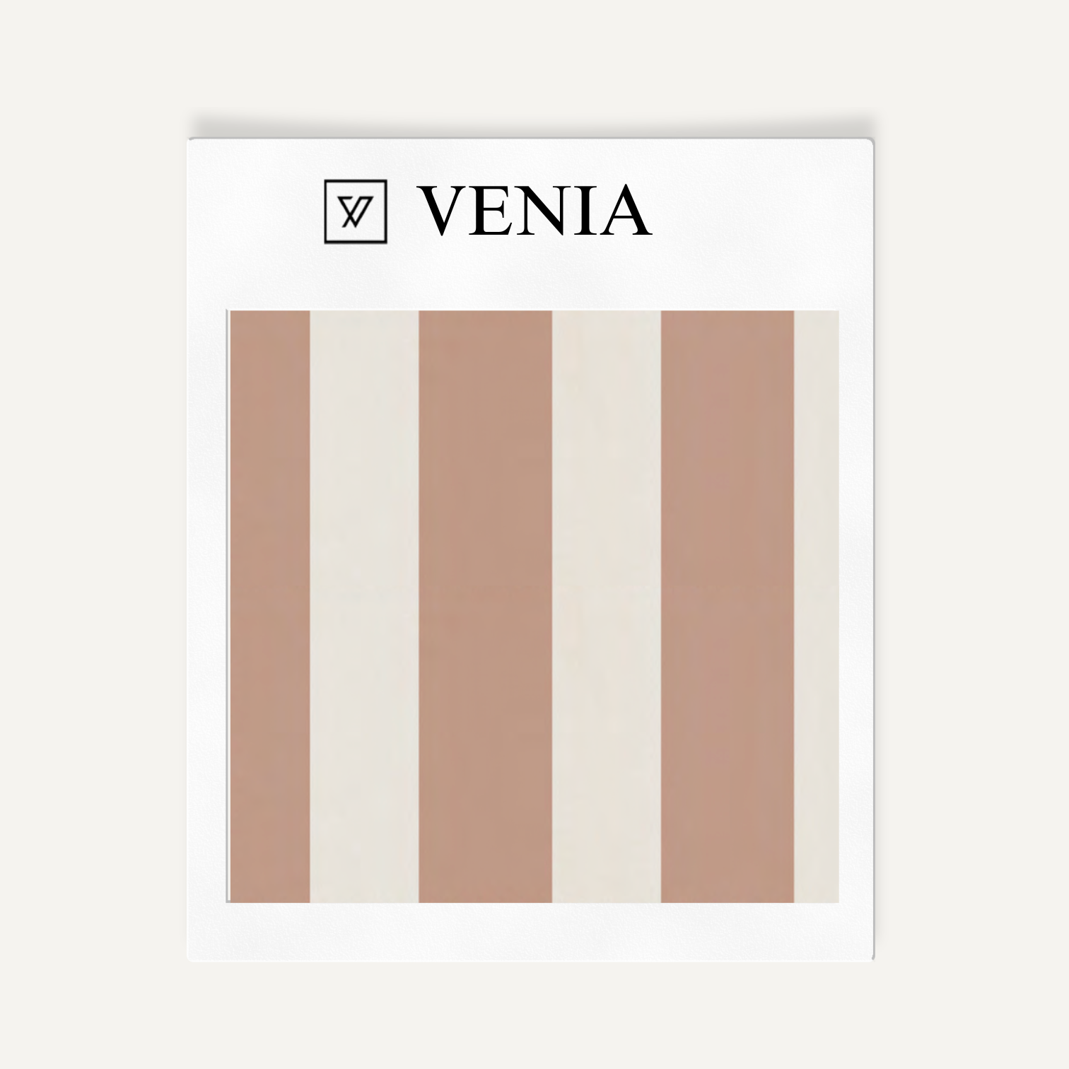 Ivory and blush atelier stripe velvet upholstery fabric swatch by Venia Home