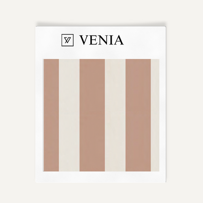 Ivory and blush atelier stripe velvet upholstery fabric swatch by Venia Home