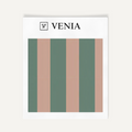 Sage and blush atelier stripe velvet upholstery fabric swatch by Venia Home