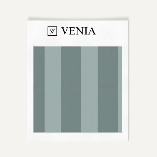 Seafoam mix atelier stripe velvet upholstery fabric swatch by Venia Home