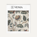 Terracotta autumn orchard upholstery fabric swatch by Venia Home