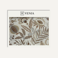 Ivory gold autumn song upholstery fabric swatch by Venia Home