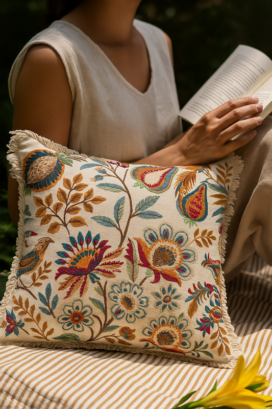 Vivid autumn song fabric styled detail