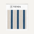 Blue axis vertical stripe upholstery fabric swatch by Venia Home