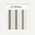 Green axis vertical stripe upholstery fabric swatch by Venia Home