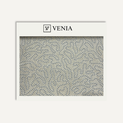 Mist blue beaded loop upholstery fabric swatch by Venia Home