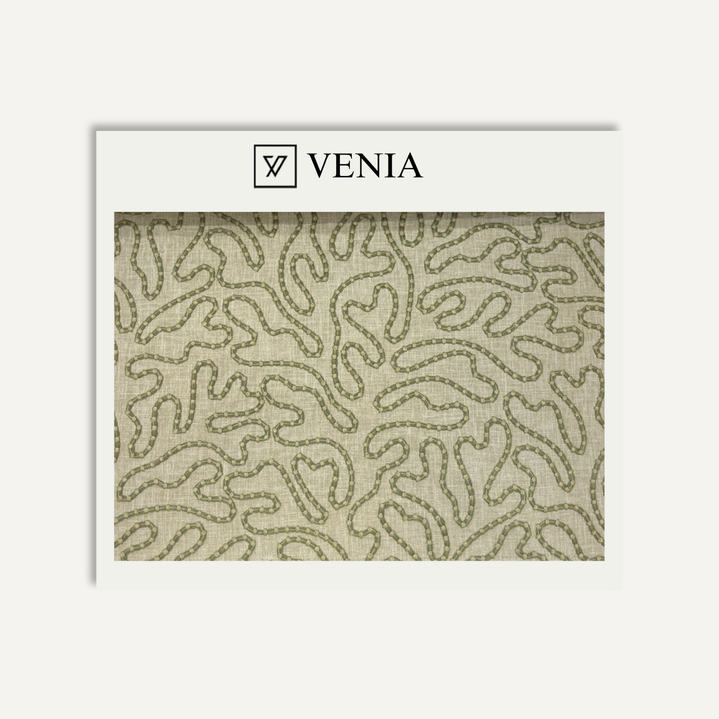 Sage whisper beaded loop upholstery fabric swatch by Venia Home