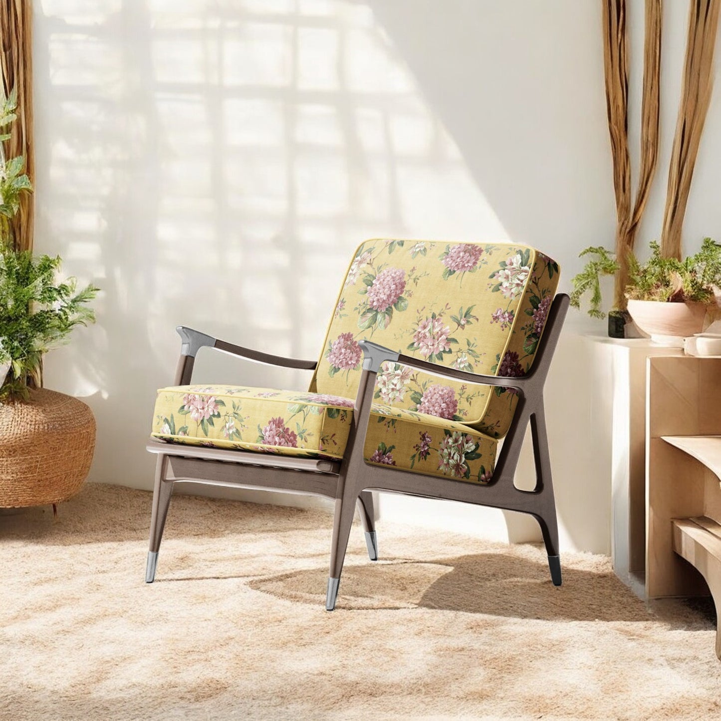 Texture of yellow ochre bloom reverie fabric
