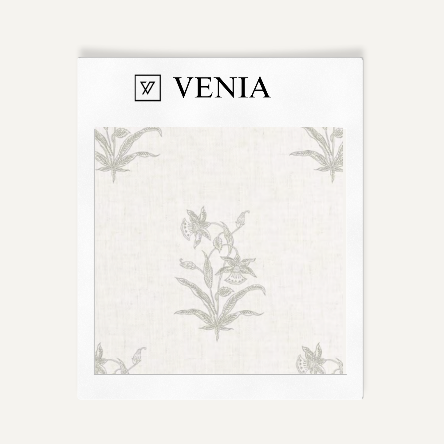 Grey botanica study upholstery fabric swatch by Venia Home