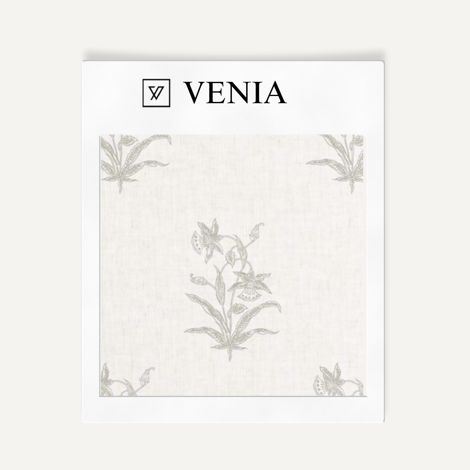 Grey botanica study upholstery fabric swatch by Venia Home