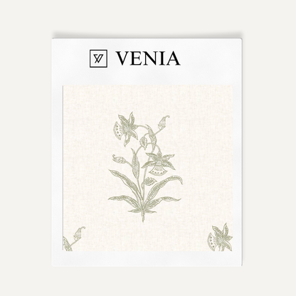 Olive botanica study upholstery fabric swatch by Venia Home