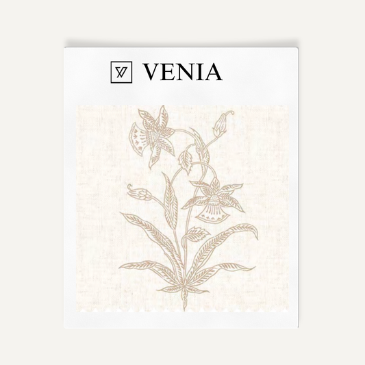Sand botanica study upholstery fabric swatch by Venia Home
