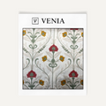 White botanical aura upholstery fabric swatch by Venia Home
