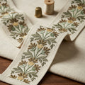Brown flower embroidered trim swatch by Venia Home