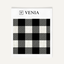 Buffalo Check Fabric - Ivory with Black detail