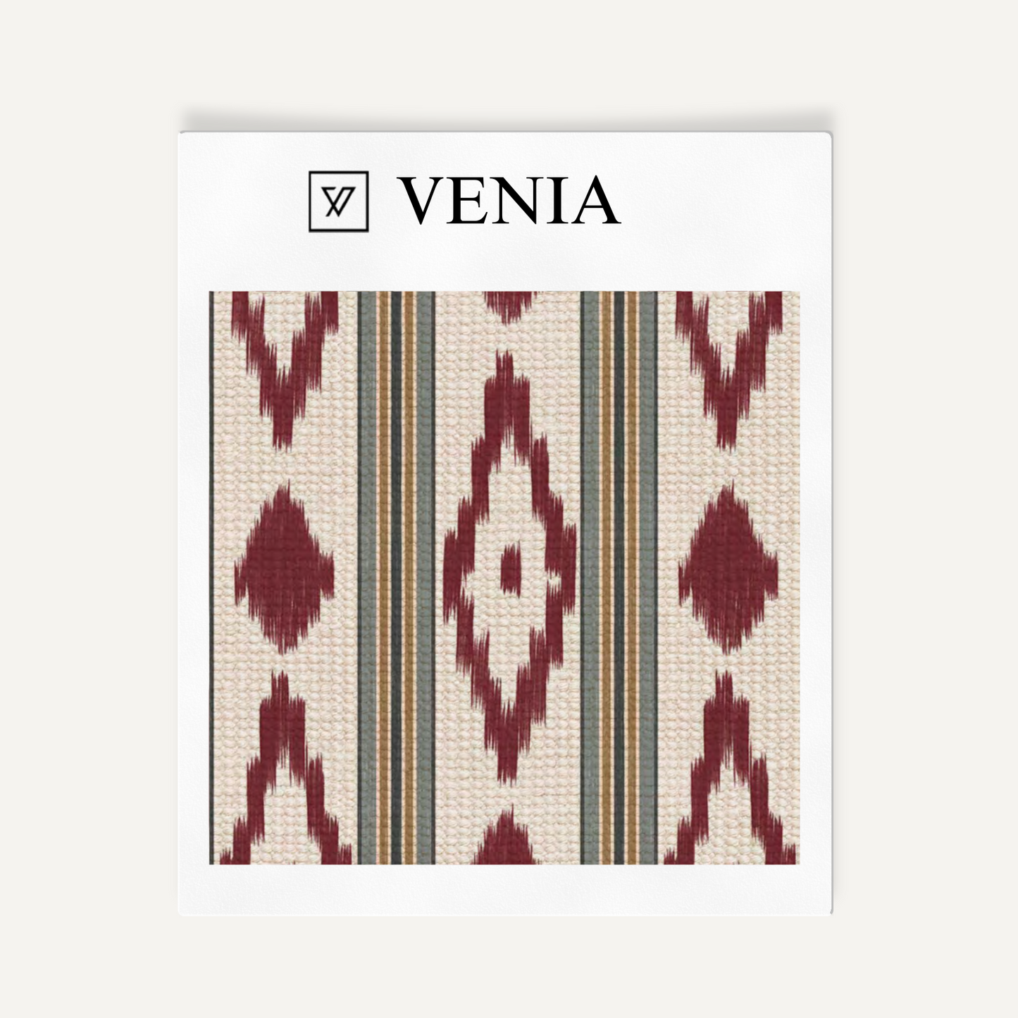 Maroon caravan trail upholstery fabric swatch by Venia Home