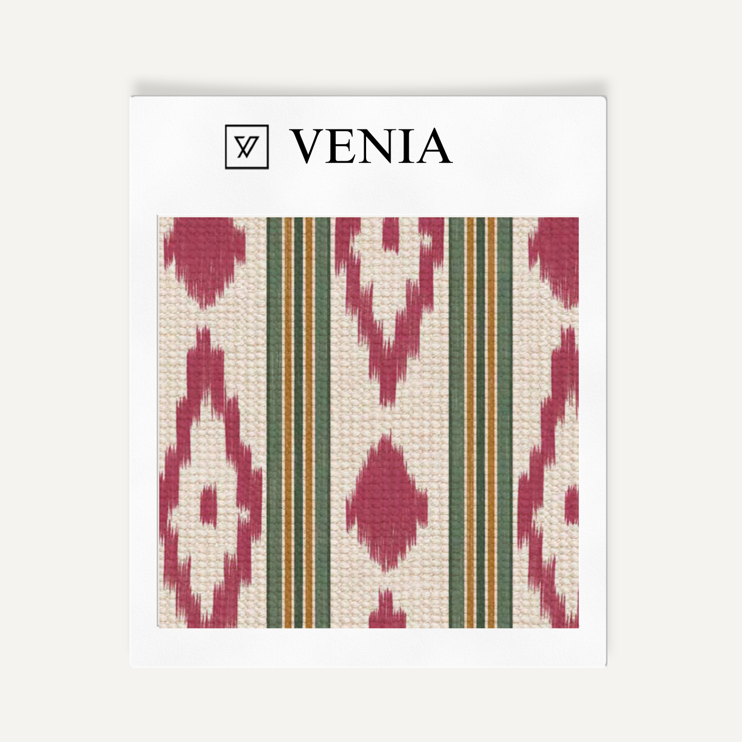 Rose pink caravan trail upholstery fabric swatch by Venia Home