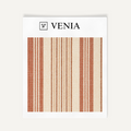 Red chalk and cheese striped upholstery fabric swatch by Venia Home
