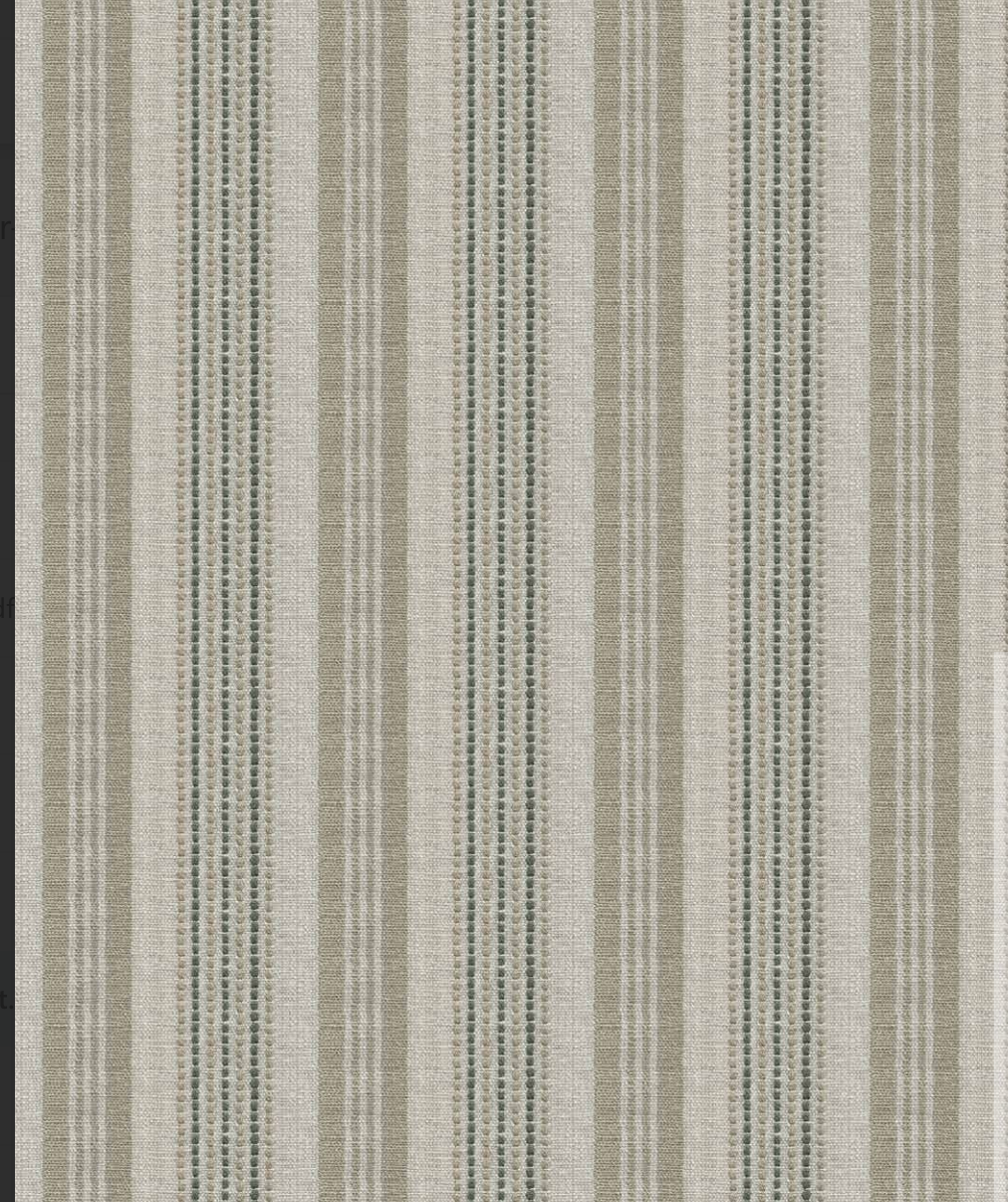 Sage green chalk and cheese striped fabric styled detail