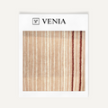 Pink chalk stripes upholstery fabric swatch by Venia Home