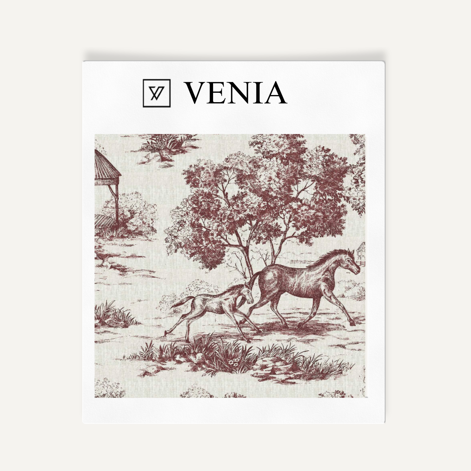 Redwood Château Cheval upholstery fabric swatch by Venia Home