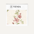 Blush climbing rose upholstery fabric swatch by Venia Home