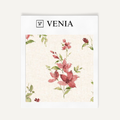 Crimson climbing rose upholstery fabric swatch by Venia Home