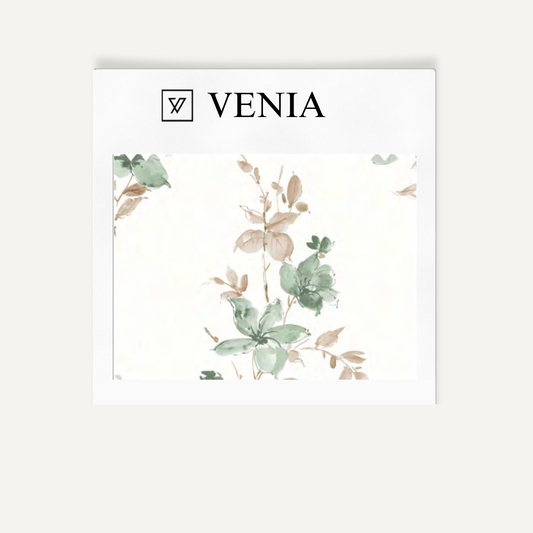 Green climbing rose upholstery fabric swatch by Venia Home