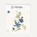 Indigo climbing rose upholstery fabric swatch by Venia Home