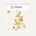 Yellow climbing rose upholstery fabric swatch by Venia Home