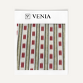 Crimson colonial stripe upholstery fabric swatch by Venia Home