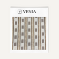 Taupe colonial stripe upholstery fabric swatch by Venia Home