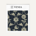 Blue contemporary canvas upholstery fabric swatch by Venia Home