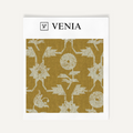 Yellow ochre contemporary canvas upholstery fabric swatch by Venia Home