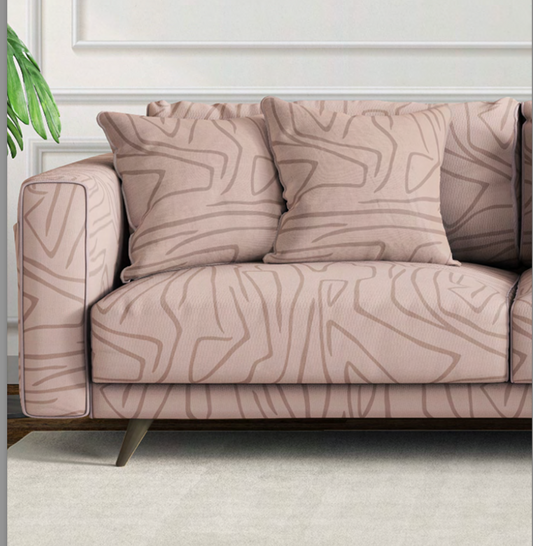 Close-up detail of blush contour velvet fabric