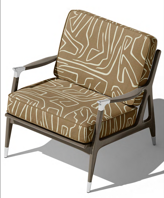 Close-up detail of camel contour velvet fabric
