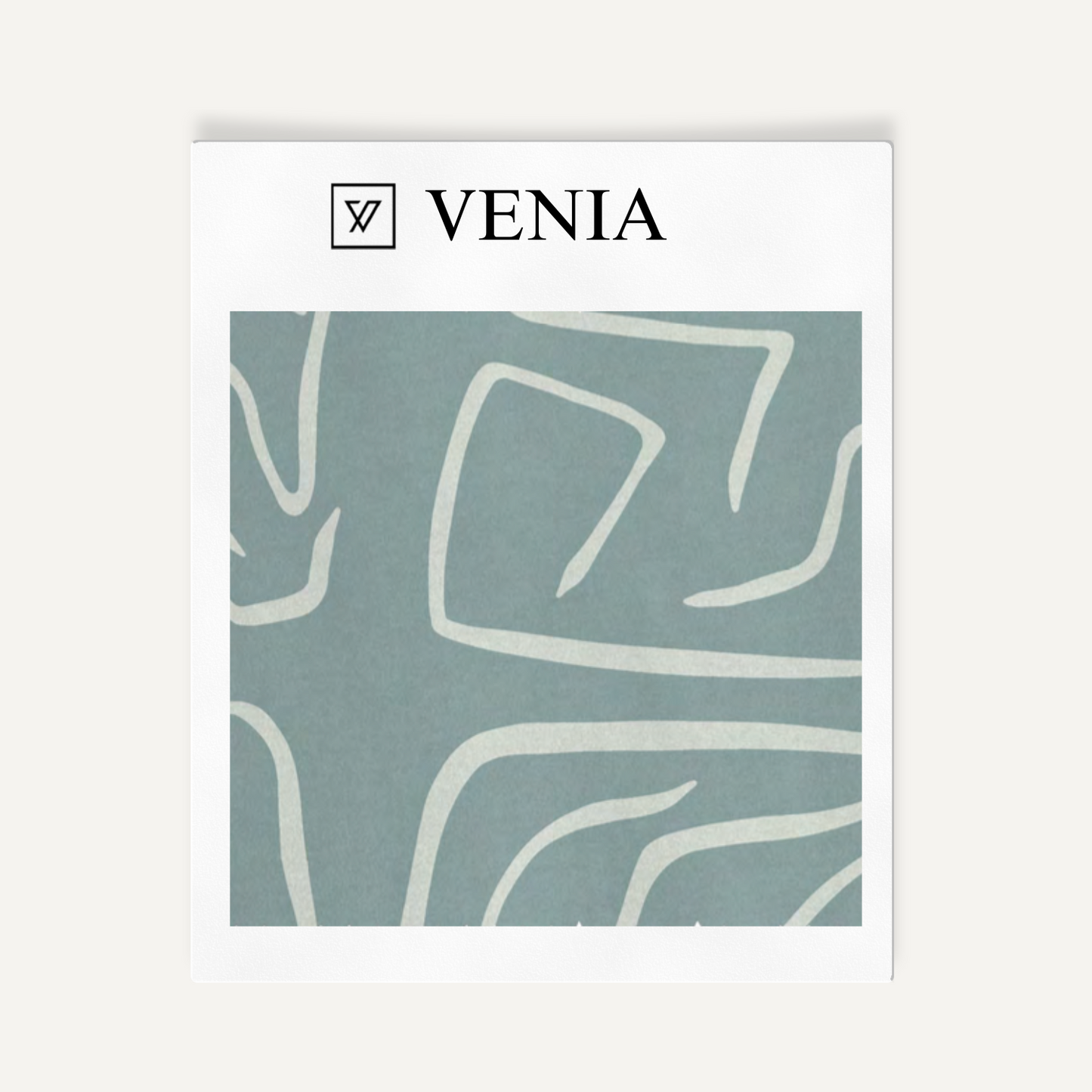 Cyan contour velvet upholstery fabric swatch by Venia Home