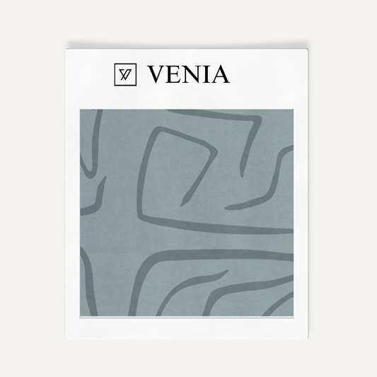 Stone blue contour velvet upholstery fabric swatch by Venia Home