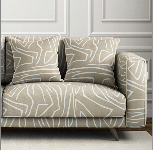 Close-up detail of stone contour velvet fabric