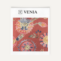 Crimson jacobean upholstery fabric swatch by Venia Home