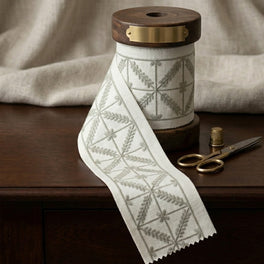 Criss Cross Sage Embroidered Trim