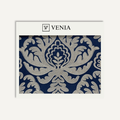 Indigo damask royale upholstery fabric swatch by Venia Home
