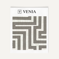 Ivory and black deco maze III upholstery fabric swatch by Venia Home