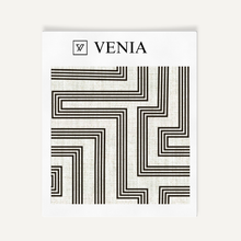Deco Maze Fabric III - Ivory with Black detail