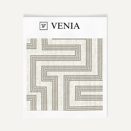 Deco Maze Fabric III - Ivory with Greige detail